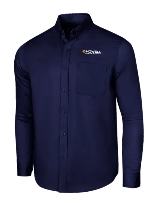 Long Sleeve Navy Superpro React Twill Shirt w/Howell Rescue Systems Logo