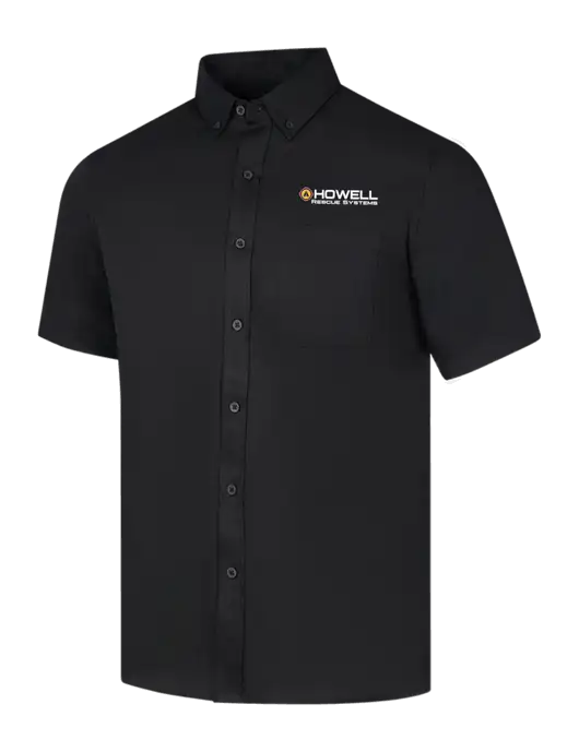 Short Sleeve Deep Black Superpro React Twill Shirt w/Howell Rescue Systems Logo
