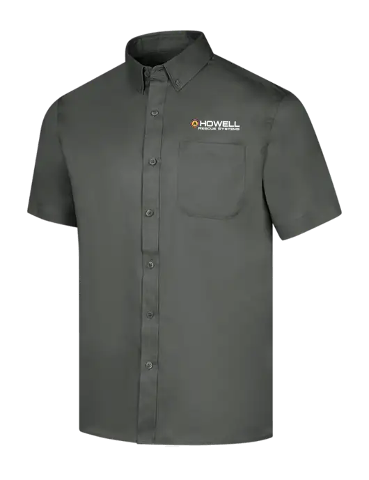 Short Sleeve Dark Grey Superpro React Twill Shirt w/Howell Rescue Systems Logo