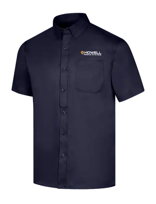 Short Sleeve Navy Superpro React Twill Shirt w/Howell Rescue Systems Logo