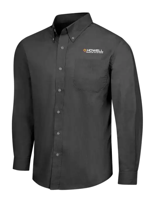 Soft Black Crosshatch Easy Care Shirt w/Howell Rescue Systems Logo