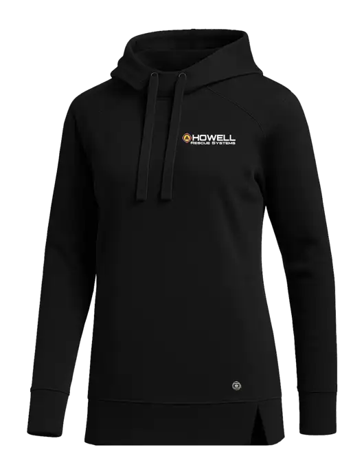OGIO Black Womens Luuma Pullover Fleece Hoodie w/Howell Rescue Systems Logo