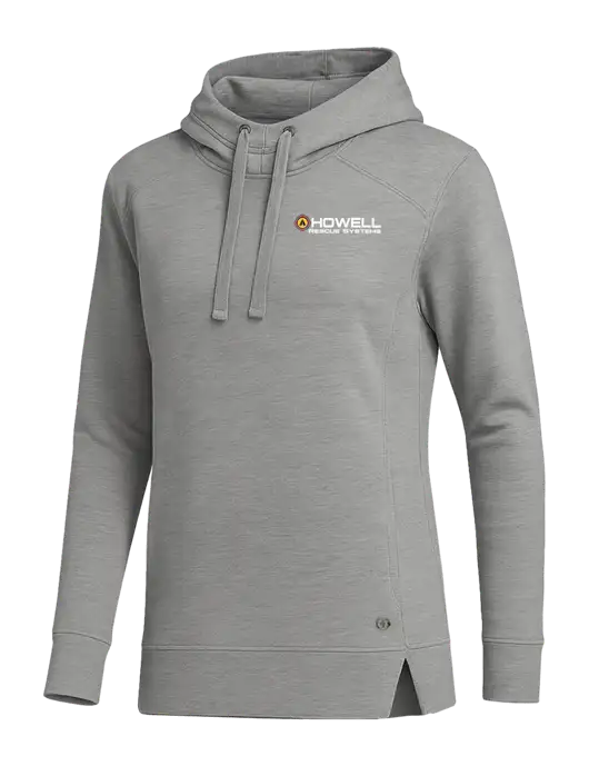 OGIO Heather Grey Womens Luuma Pullover Fleece Hoodie w/Howell Rescue Systems Logo