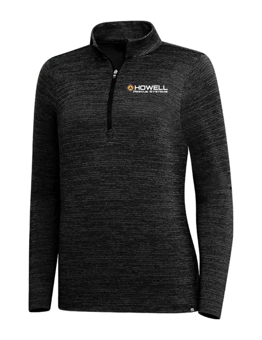 TravisMathew Black Womens Crestview 1/4 Zip w/Howell Rescue Systems Logo