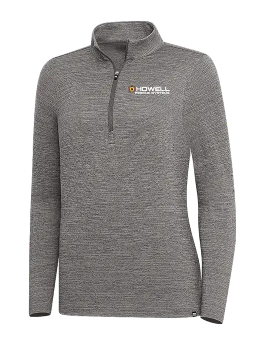 TravisMathew Medium Grey Heather Womens Crestview 1/4 Zip w/Howell Rescue Systems Logo