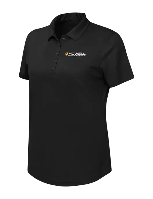 Callaway Womens Birdseye Black Polo w/Howell Rescue Systems Logo