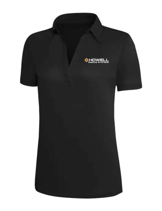 Black Silk Touch Womens Performance Polo w/Howell Rescue Systems Logo