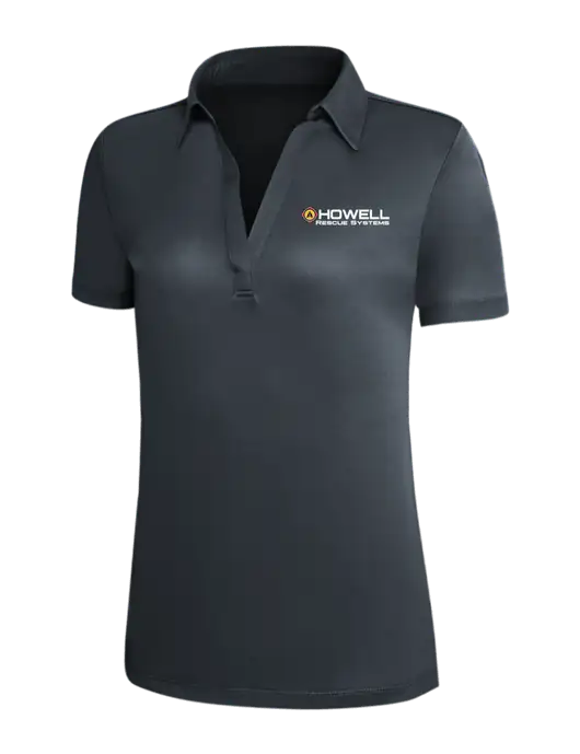 Dark Grey Silk Touch Womens Performance Polo w/Howell Rescue Systems Logo