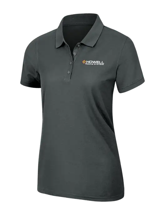 Dark Grey Womens Core Classic Pique Polo w/Howell Rescue Systems Logo