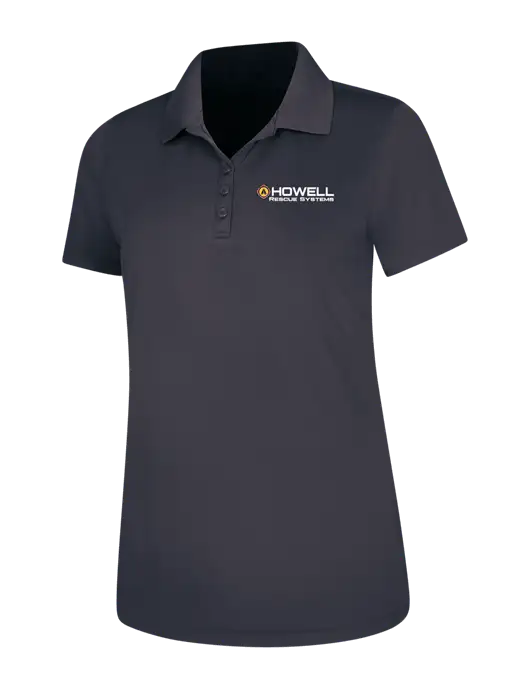 Dark Grey Womens Dry Zone UV Mesh Polo w/Howell Rescue Systems Logo