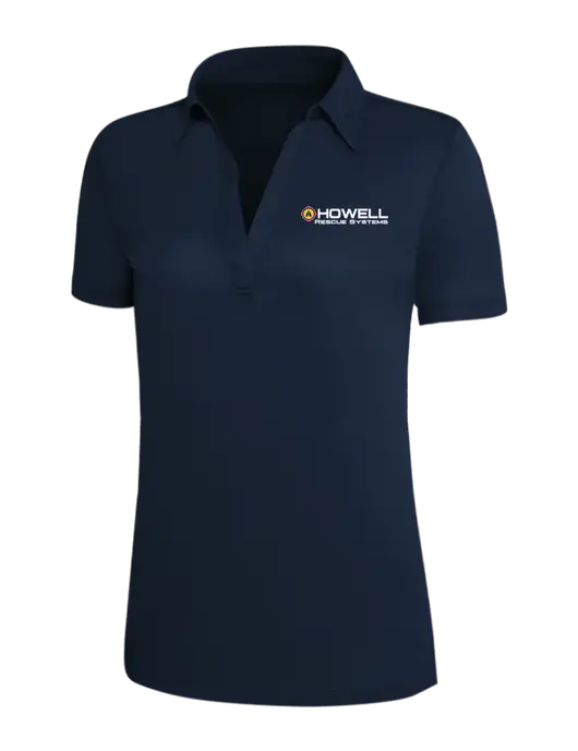 Navy Silk Touch Womens Performance Polo w/Howell Rescue Systems Logo