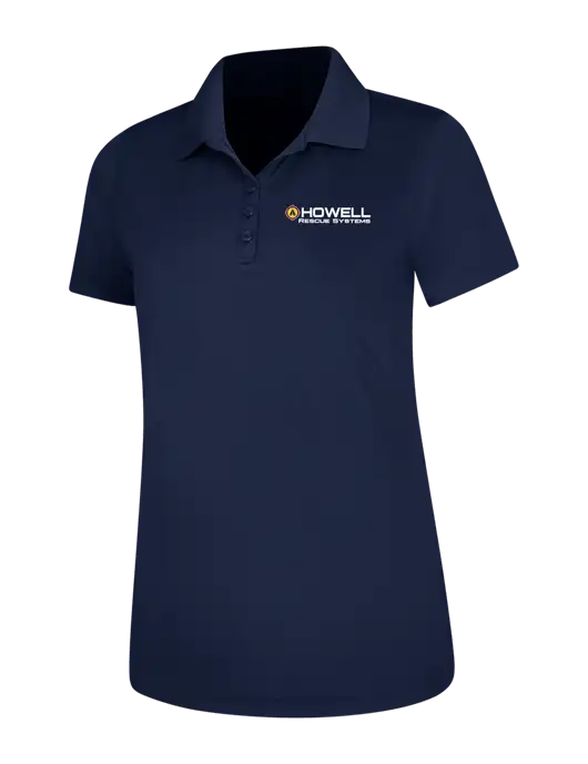 Dark Navy Womens Dry Zone UV Mesh Polo w/Howell Rescue Systems Logo
