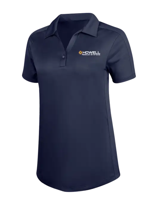 Womens Dark Navy Diamond Jacquard Polo w/Howell Rescue Systems Logo