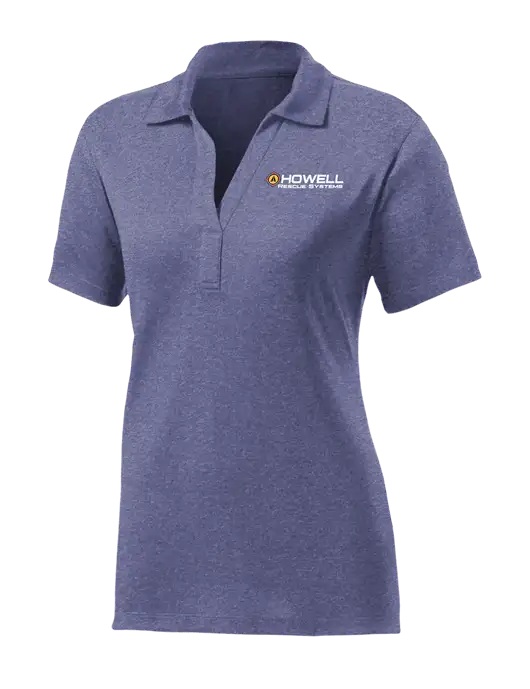 Womens Navy Heather Contender Polo w/Howell Rescue Systems Logo