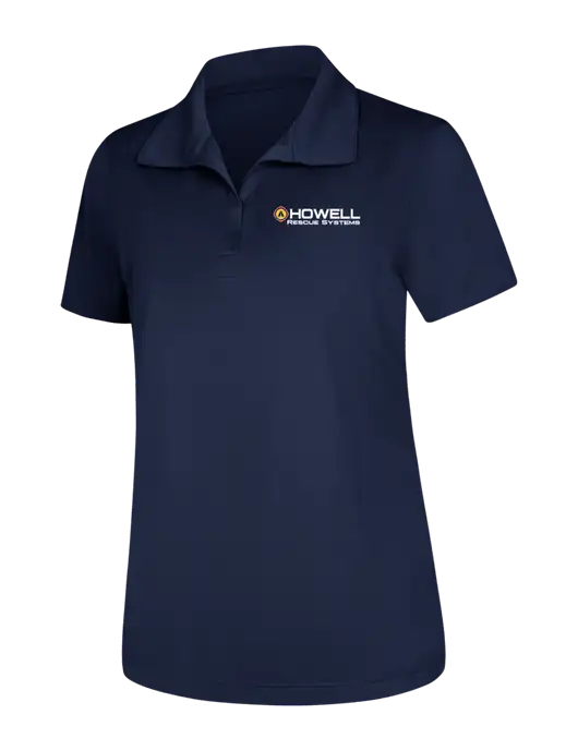 Womens Navy Micropique Sport-Wick Polo w/Howell Rescue Systems Logo