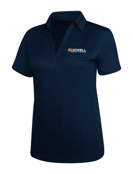 Navy Womens Performance Fine Jacquard Polo w/Howell Rescue Systems Logo