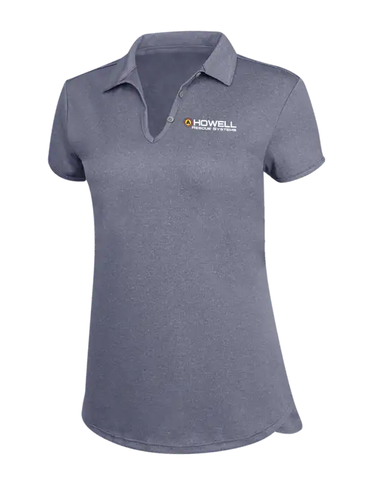 True Navy Womens Trace Heather Polo w/Howell Rescue Systems Logo