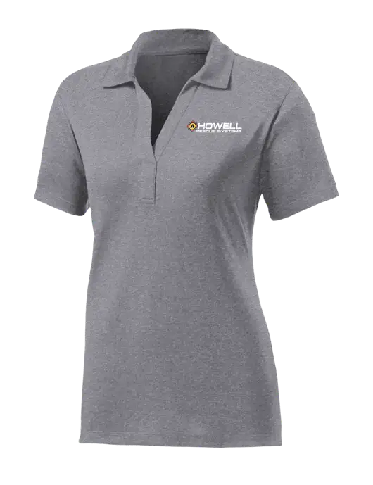 Womens Medium Grey Heather Contender Polo w/Howell Rescue Systems Logo