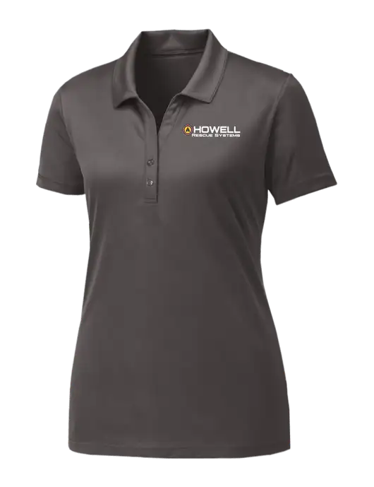 Womens Dark Grey PosiCharge Competitor Polo w/Howell Rescue Systems Logo