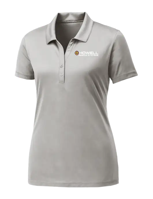 Womens Very Light Grey PosiCharge Competitor Polo w/Howell Rescue Systems Logo