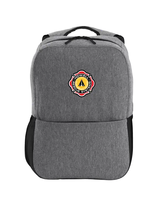 Access Square Laptop Graphite Heather/Black Backpack w/Howell Rescue Systems Logo