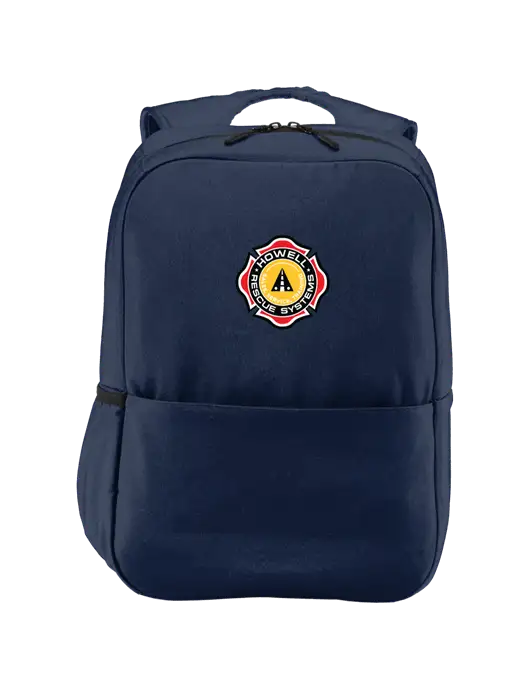 Access Square Laptop River Blue Navy Backpack w/Howell Rescue Systems Logo