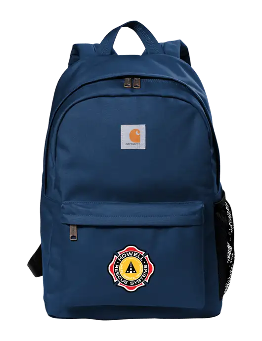 Carhartt Navy Canvas Backpack w/Howell Rescue Systems Logo