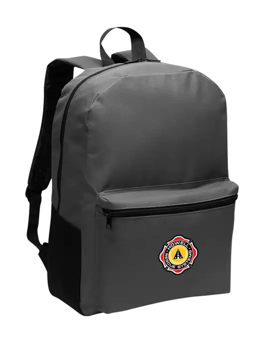 Casual Dark Charcoal Lightweight Laptop Backpack w/Howell Rescue Systems Logo