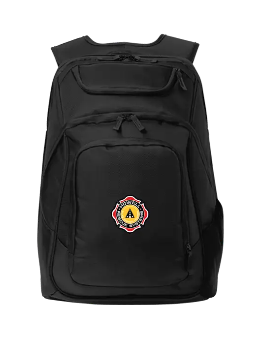 Executive Black Laptop Backpack w/Howell Rescue Systems Logo