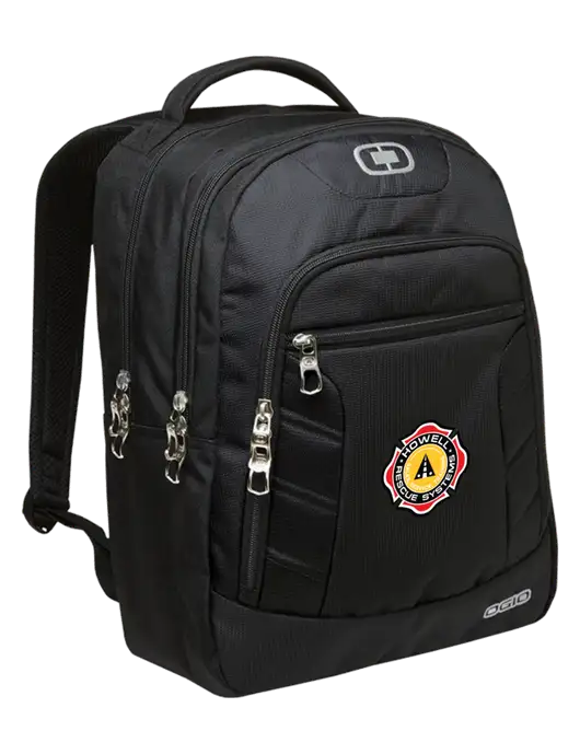OGIO Black/Silver Colton Laptop Backpack
 w/Howell Rescue Systems Logo
