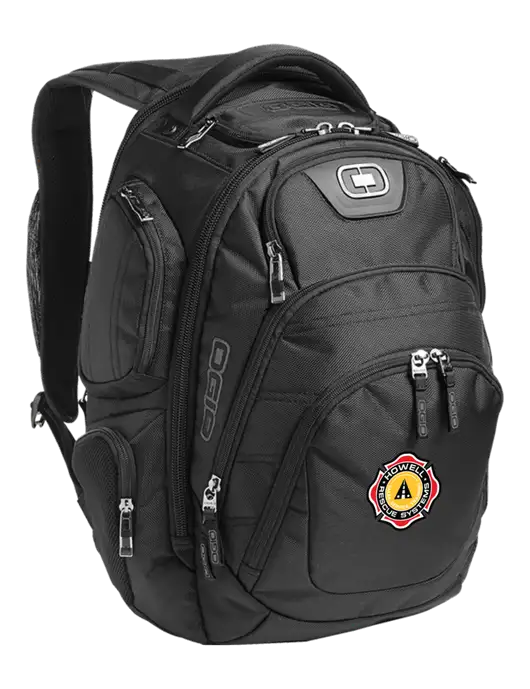 OGIO Black Stratagem Laptop Backpack w/Howell Rescue Systems Logo