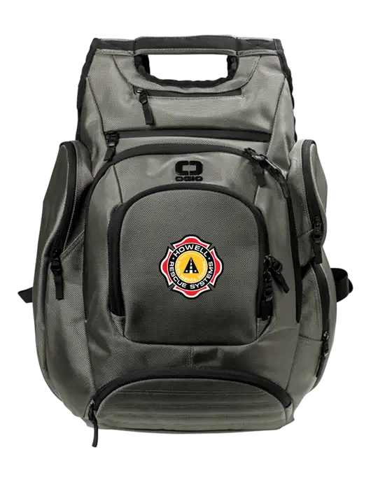 OGIO Medium Grey Metro Ballistic Laptop Backpack w/Howell Rescue Systems Logo