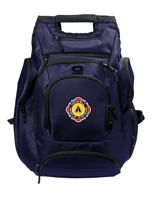 OGIO Navy Metro Ballistic Laptop Backpack w/Howell Rescue Systems Logo