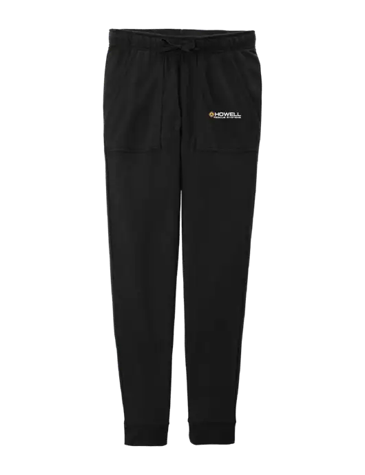 Womens Posicharge Tri-blend Wicking Black Triad Solid Fleece Jogger w/Howell Rescue Systems Logo