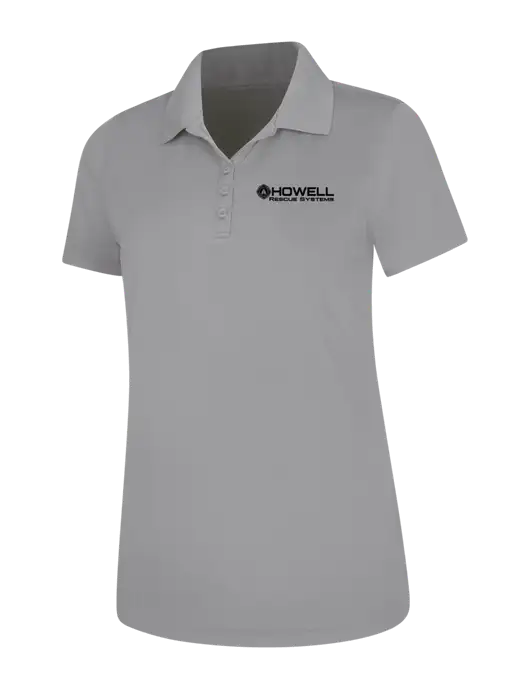 Light Grey Womens Dry Zone UV Mesh Polo w/Howell Rescue Systems Logo