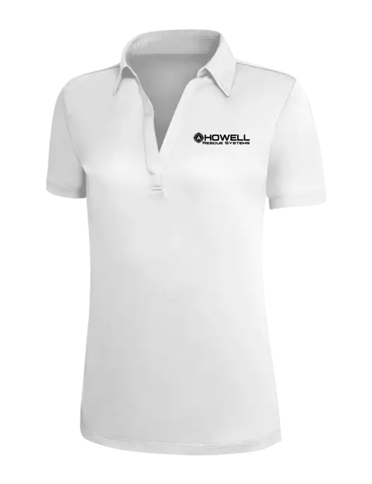 White Silk Touch Womens Performance Polo w/Howell Rescue Systems Logo