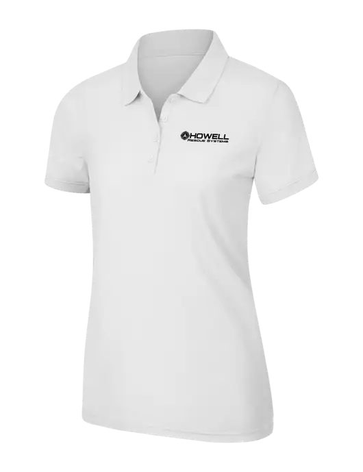 White Womens Core Classic Pique Polo w/Howell Rescue Systems Logo