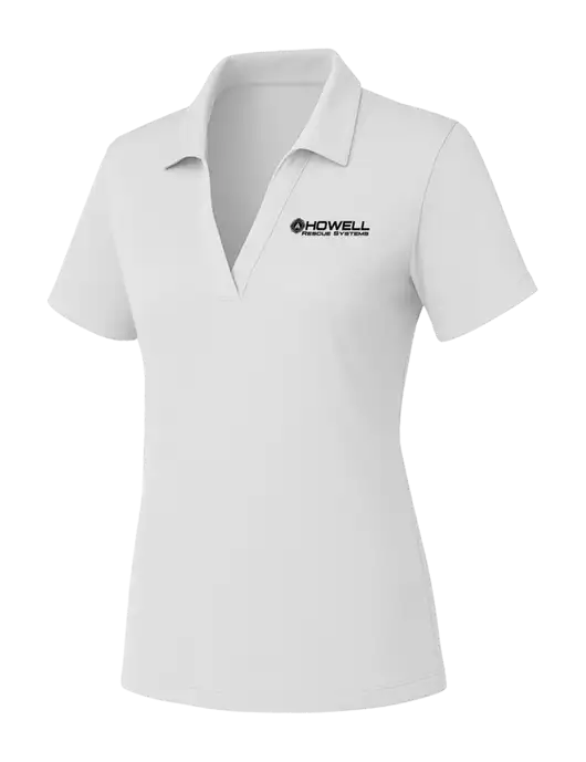 Womens White PosiCharge RacerMesh Polo w/Howell Rescue Systems Logo