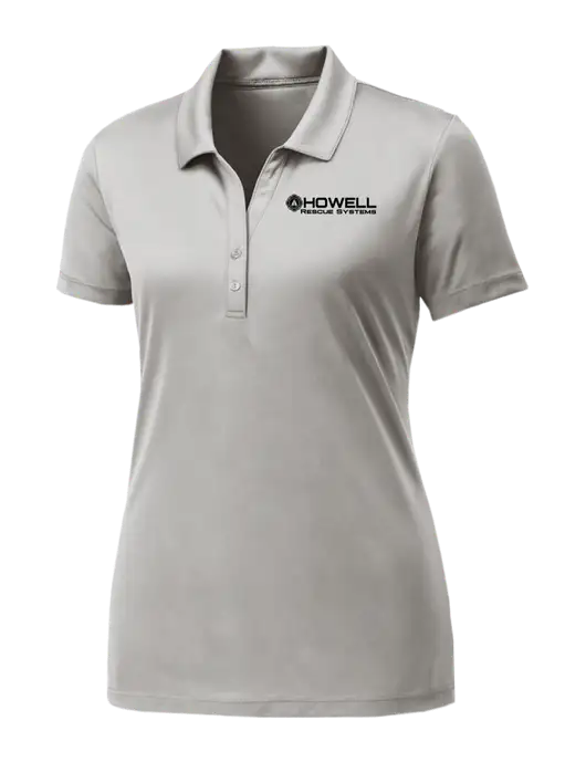 Womens Very Light Grey PosiCharge Competitor Polo w/Howell Rescue Systems Logo